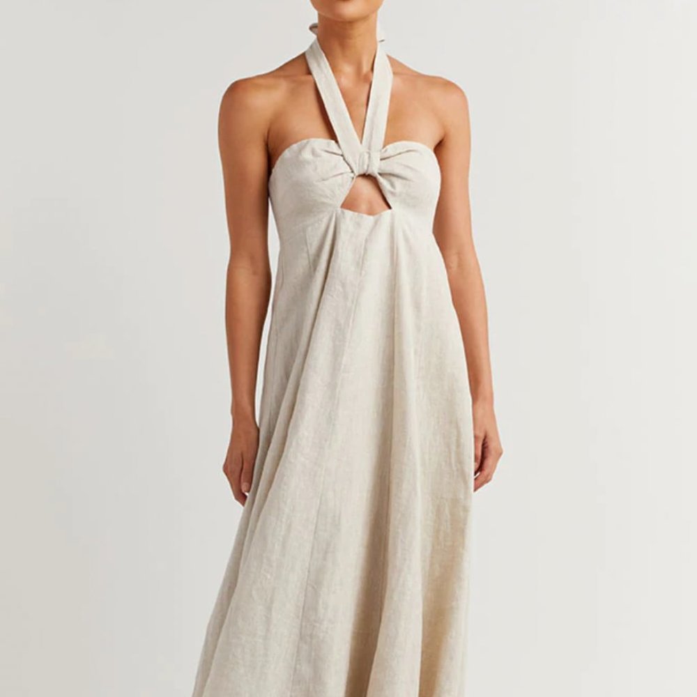 COPY - DISSH Verdes Natural Linen Midi Dress - BRAND NEW